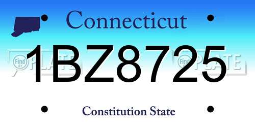 1BZ8725 Connecticut License Plate