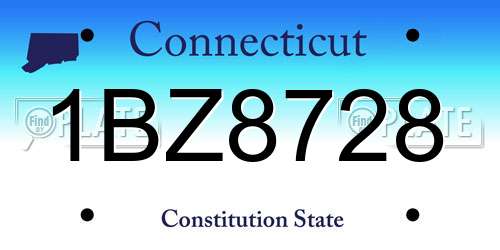 1BZ8728 Connecticut License Plate