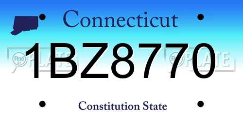 1BZ8770 Connecticut License Plate