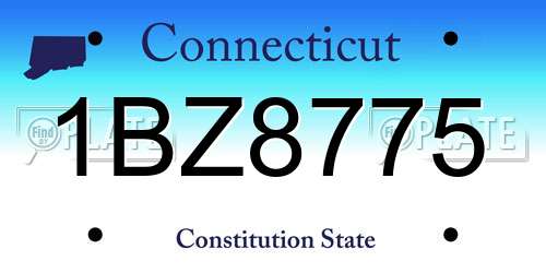 1BZ8775 Connecticut License Plate