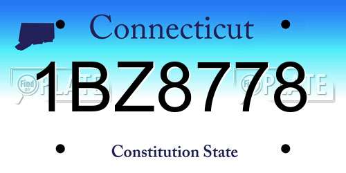 1BZ8778 Connecticut License Plate
