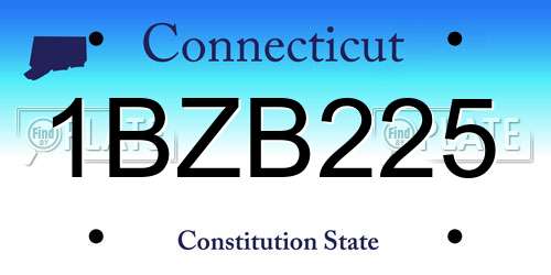 1BZB225 Connecticut License Plate