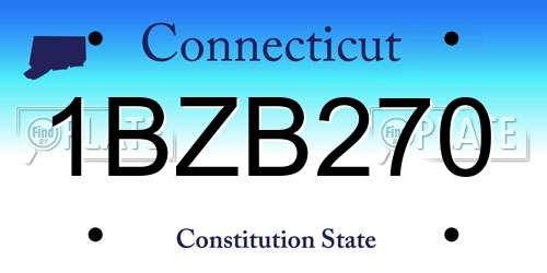 1BZB270 Connecticut License Plate