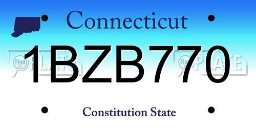 1BZB770 Connecticut License Plate