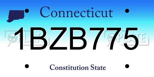1BZB775 Connecticut License Plate