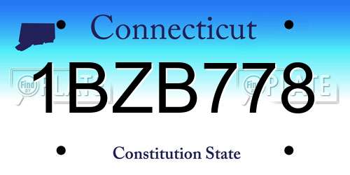 1BZB778 Connecticut License Plate