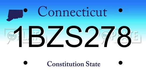 1BZS278 Connecticut License Plate