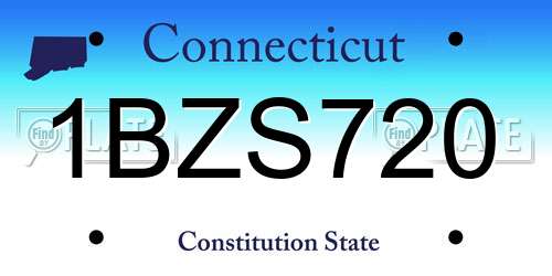 1BZS720 Connecticut License Plate