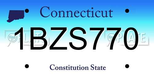 1BZS770 Connecticut License Plate