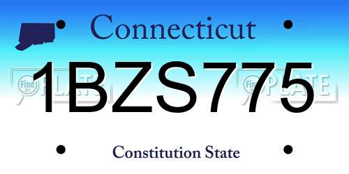 1BZS775 Connecticut License Plate