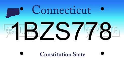 1BZS778 Connecticut License Plate