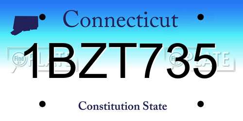 1BZT735 Connecticut License Plate