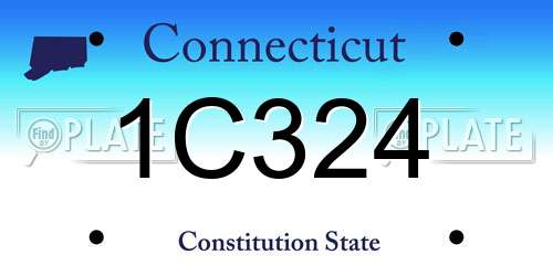 1C324 Connecticut License Plate