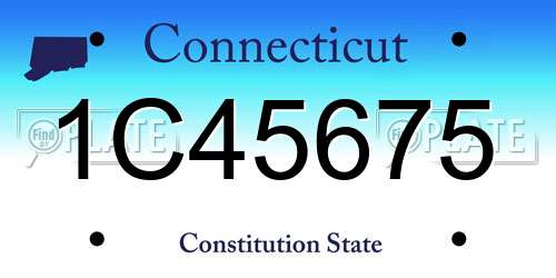 1C45675 Connecticut License Plate