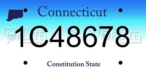 1C48678 Connecticut License Plate