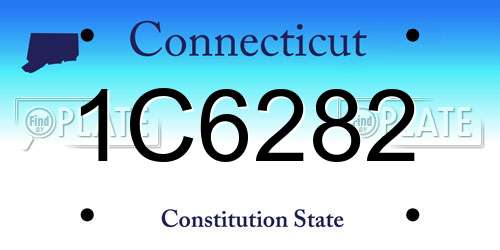 1C6282 Connecticut License Plate