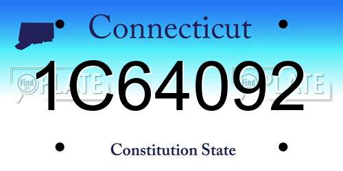 1C64092 Connecticut License Plate