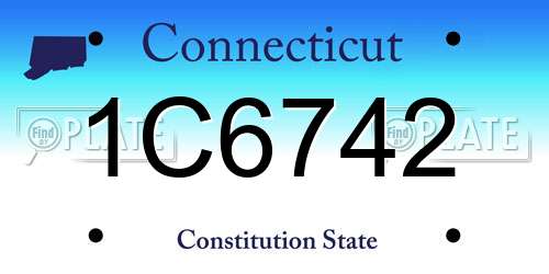 1C6742 Connecticut License Plate
