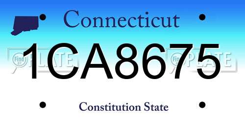 1CA8675 Connecticut License Plate