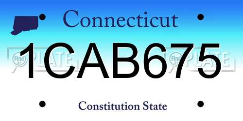 1CAB675 Connecticut License Plate