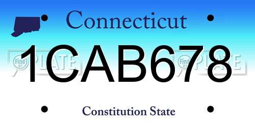 1CAB678 Connecticut License Plate