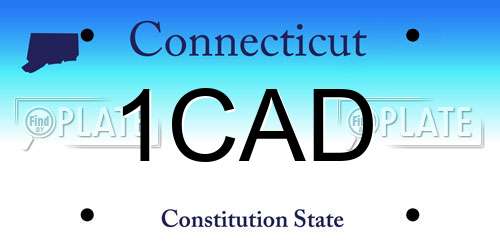 1CAD Connecticut License Plate