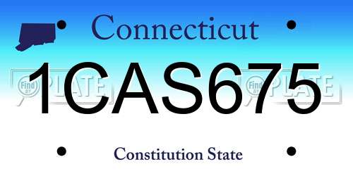 1CAS675 Connecticut License Plate
