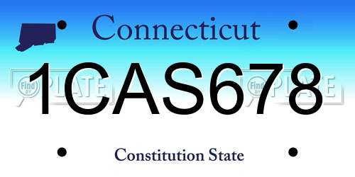 1CAS678 Connecticut License Plate