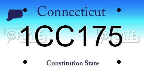 1CC175 Connecticut License Plate