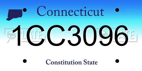 1CC3096 Connecticut License Plate