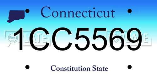 1CC5569 Connecticut License Plate