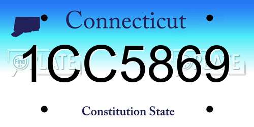 1CC5869 Connecticut License Plate