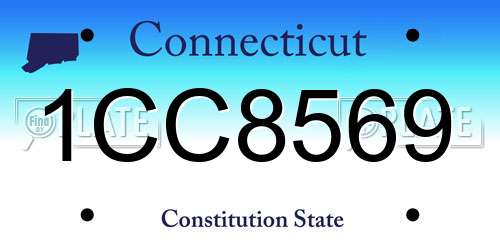 1CC8569 Connecticut License Plate