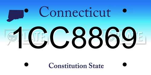 1CC8869 Connecticut License Plate