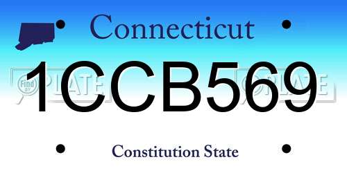 1CCB569 Connecticut License Plate