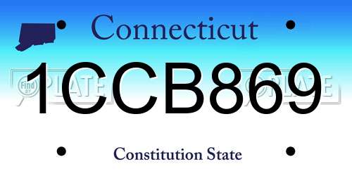 1CCB869 Connecticut License Plate