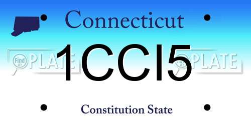 1CCI5 Connecticut License Plate