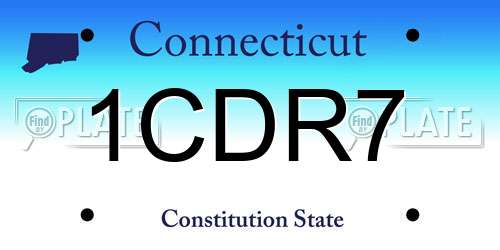 1CDR7 Connecticut License Plate