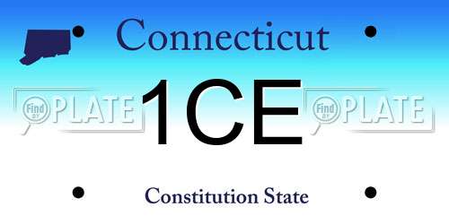 1CE Connecticut License Plate