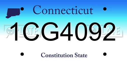 1CG4092 Connecticut License Plate