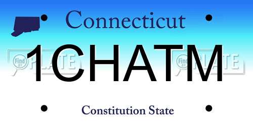1CHATM Connecticut License Plate