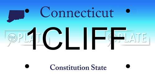 1CLIFF Connecticut License Plate