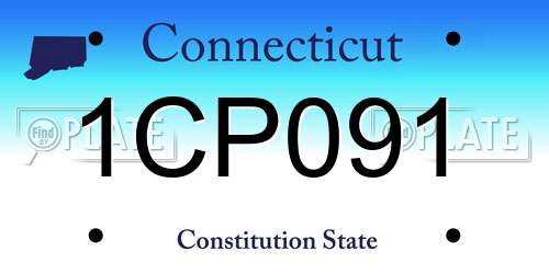 1CP091 Connecticut License Plate