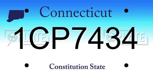 1CP7434 Connecticut License Plate