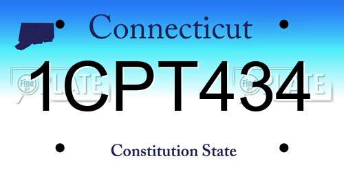 1CPT434 Connecticut License Plate