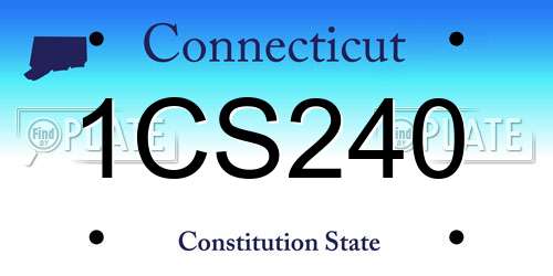 1CS240 Connecticut License Plate