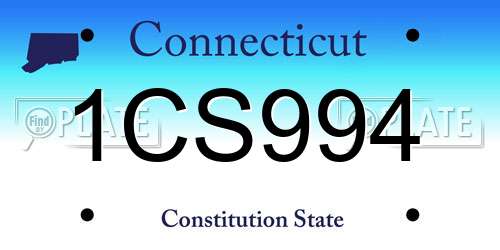 1CS994 Connecticut License Plate