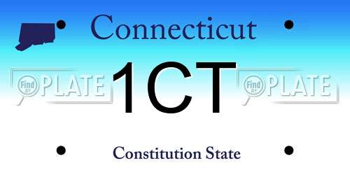 1CT Connecticut License Plate