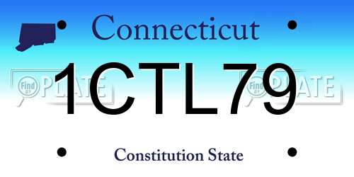 1CTL79 Connecticut License Plate