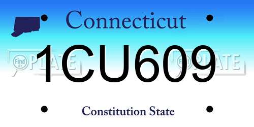 1CU609 Connecticut License Plate